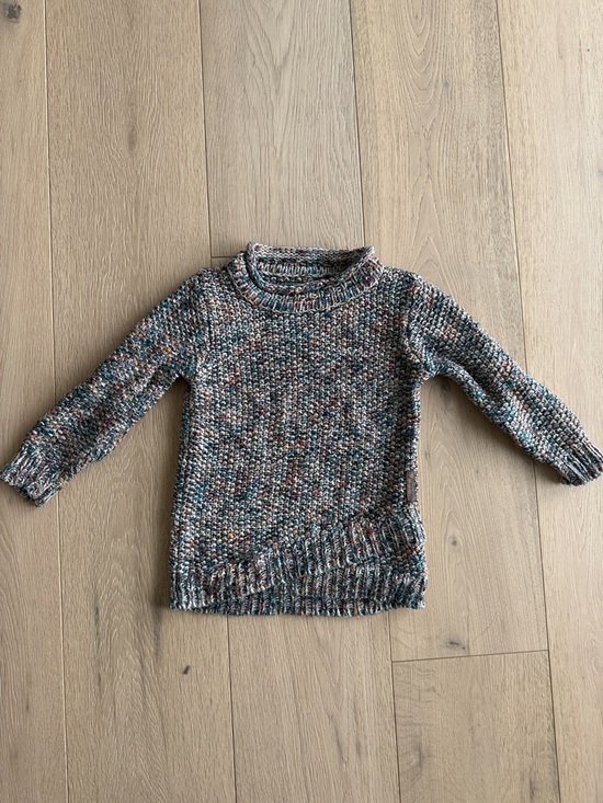 Roots Other - Roots Kids 3T Multicolor Knit Sweater Cozy Crewneck Pullover w/ asymmetrical hem